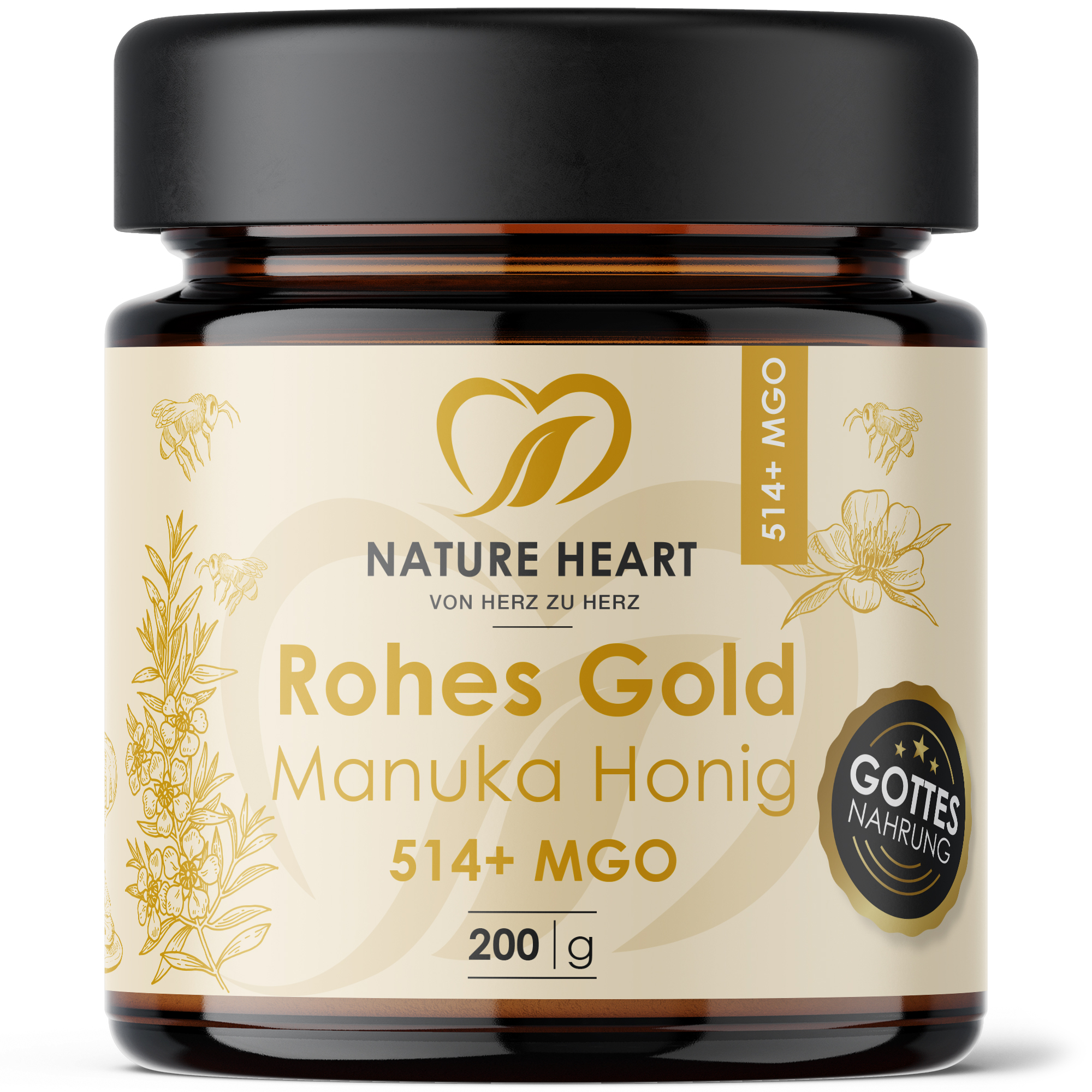 Rohes Gold – Nature Heart Manuka Honig 514+ MGO pur